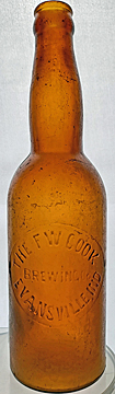 F. W. COOK BREWING COMPANY EMBOSSED BEER BOTTLE