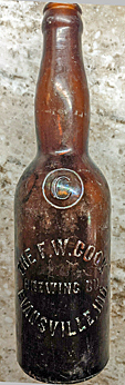 F. W. COOK BREWING COMPANY EMBOSSED BEER BOTTLE