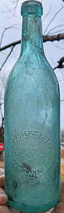 THE HERMAN BERGHOFF BREWING COMPANY EMBOSSED BEER BOTTLE