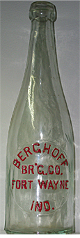 BERGHOFF BREWING COMPANY EMBOSSED BEER BOTTLE