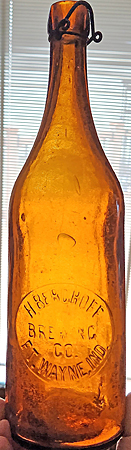 H. BERGHOFF BREWING COMPANY EMBOSSED BEER BOTTLE