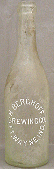 H. BERGHOFF BREWING COMPANY EMBOSSED BEER BOTTLE