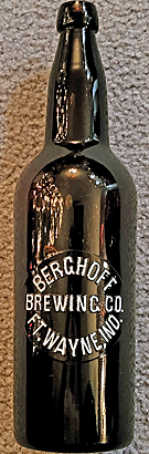 BERGHOFF BREWING COMPANY EMBOSSED BEER BOTTLE