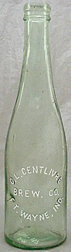 C. L. CENTLIVRE BREWING COMPANY EMBOSSED BEER BOTTLE