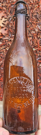 C. L. CENTLIVRE FRENCH LAGER EMBOSSED BEER BOTTLE