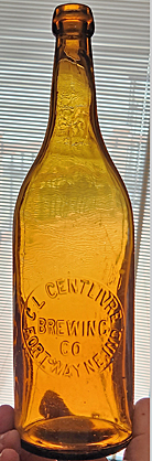 C. L. CENTLIVRE BREWING COMPANY EMBOSSED BEER BOTTLE