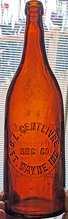 C. L. CENTLIVRE BREWING COMPANY EMBOSSED BEER BOTTLE