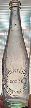 C. L. CENTLIVRE BREWING COMPANY EMBOSSED BEER BOTTLE