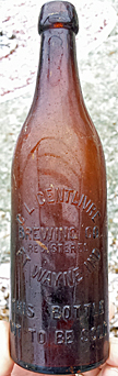 C. L. CENTLIVRE BREWING COMPANY EMBOSSED BEER BOTTLE