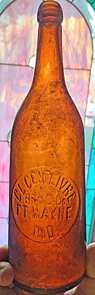 C. L. CENTLIVRE BREWING COMPANY EMBOSSED BEER BOTTLE