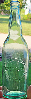 C. L. CENTLIVRE BREWING COMPANY EMBOSSED BEER BOTTLE