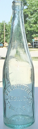C. L. CENTLIVRE BREWING COMPANY EMBOSSED BEER BOTTLE