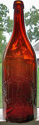 HUNTINGTON BREWING COMPANY EMBOSSED BEER BOTTLE