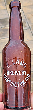 CARL LANG BREWERY EMBOSSED BEER BOTTLE