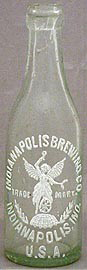 INDIANAPOLIS BREWING COMPANY EMBOSSED BEER BOTTLE