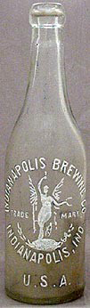 INDIANAPOLIS BREWING COMPANY EMBOSSED BEER BOTTLE