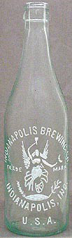 INDIANAPOLIS BREWING COMPANY EMBOSSED BEER BOTTLE