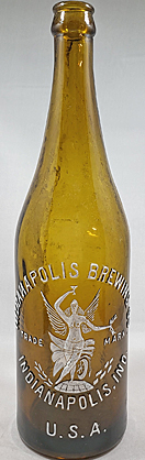 INDIANAPOLIS BREWING COMPANY EMBOSSED BEER BOTTLE