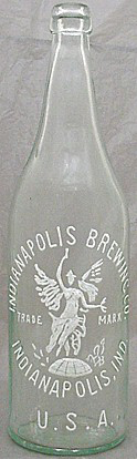 INDIANAPOLIS BREWING COMPANY EMBOSSED BEER BOTTLE