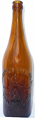 INDIANAPOLIS BREWING COMPANY EMBOSSED BEER BOTTLE