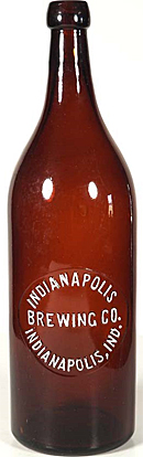 INDIANAPOLIS BREWING COMPANY EMBOSSED BEER BOTTLE