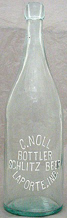 SCHLITZ BEER EMBOSSED BEER BOTTLE