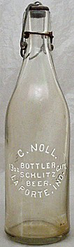 SCHLITZ BEER EMBOSSED BEER BOTTLE