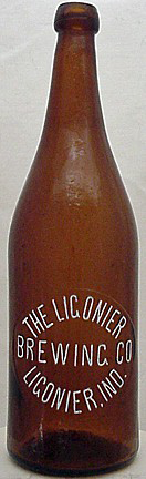 THE LIGONIER BREWING COMPANY EMBOSSED BEER BOTTLE