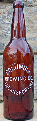 COLUMBIA BREWING COMPANY EMBOSSED BEER BOTTLE