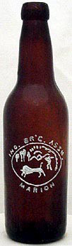 INDIANA BREWING ASSOCIATION EMBOSSED BEER BOTTLE