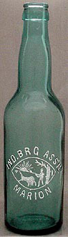 INDIANA BREWING ASSOCIATION EMBOSSED BEER BOTTLE