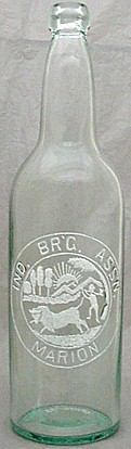 INDIANA BREWING ASSOCIATION EMBOSSED BEER BOTTLE