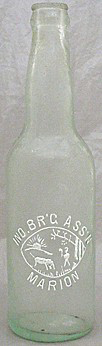 INDIANA BREWING ASSOCIATION EMBOSSED BEER BOTTLE