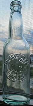 INDIANA BREWING ASSOCIATION EMBOSSED BEER BOTTLE