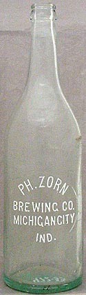 PHILLIP ZORN BREWING COMPANY EMBOSSED BEER BOTTLE