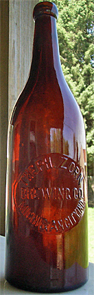 PHILLIP ZORN BREWING COMPANY EMBOSSED BEER BOTTLE