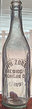 PHILLIP ZORN BREWING COMPANY EMBOSSED BEER BOTTLE