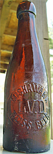 MISHAWAKA WEISS BEER EMBOSSED BEER BOTTLE