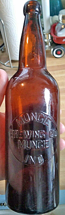 MUNCIE BREWING COMPANY EMBOSSED BEER BOTTLE