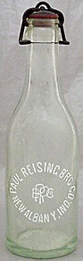 PAUL REISING BREWING COMPANY EMBOSSED BEER BOTTLE