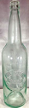 PAUL REISING BREWING COMPANY EMBOSSED BEER BOTTLE