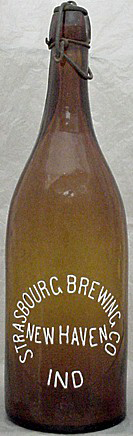 STRASBOURG BREWING COMPANY EMBOSSED BEER BOTTLE