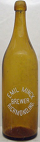 EMIL MINCK BREWER EMBOSSED BEER BOTTLE