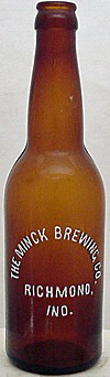 THE MINCK BREWING COMPANY EMBOSSED BEER BOTTLE