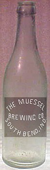 THE MUESSEL BREWING COMPANY EMBOSSED BEER BOTTLE