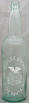 THE PEOPLES BREWING COMPANY EMBOSSED BEER BOTTLE