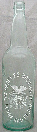 THE PEOPLES BREWING COMPANY EMBOSSED BEER BOTTLE