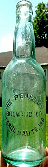 THE PEOPLES BREWING COMPANY EMBOSSED BEER BOTTLE