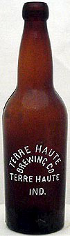 TERRE HAUTE BREWING COMPANY EMBOSSED BEER BOTTLE