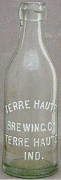 TERRE HAUTE BREWING COMPANY EMBOSSED BEER BOTTLE